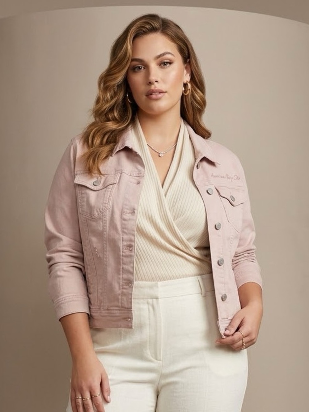 Chaps Denim Petite‎ Pink Corduroy Blazer Jacket 3-Button Notched Lapel L